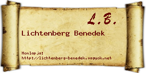 Lichtenberg Benedek névjegykártya